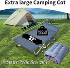 2 Pack Camping Cot with Mattress Comfortable Sleeping Cot Camping Cots for Adults 2 Person Folding Cot Heavy Duty Cots for Sleeping with Carry Bag Outdoor Indoor Home Vacation