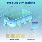 Costway Non-Inflatable Folding Kiddie Outdoor Swimming Pool,Portable Around Ground Pool Gradient + Green