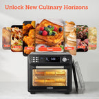 COSORI Smart 12-in-1 Air Fryer Toaster Oven Combo, Airfryer Convection Oven Countertop, Bake, Roast, Reheat, Broiler, Dehydrate, 75 Recipes & 3 Accessories, 26QT, Silver-Stainless Steel