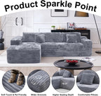 Cloud Sectional Couch with L-Shape Chaise, Modern Modular Sofa with Deep Seat, Built-in Cup Holder & Storage Pocket for Living Room Bedroom, No Assembly Required (Dark Gray, Left Sitting Chaise)