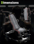 Yoleo Adjustable Weight Bench for Full Body Workout Foldable Bench Press Bench of Home Gym Strength Training
