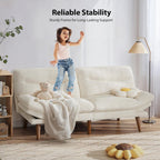 Convertible Futon Sofa Bed, 66 Inch Corduroy Futon Sofa Recliner Sofa Bed for Small Spaces, Playrooms or Offices