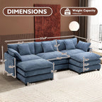 ihanherry 146-inch U-shaped modern sofa modular area cloud sofa