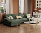 Furmax Sectional Couches for Living Room U-Shaped Sofa Couch Linen Fabric 4 Seat Sofa Set