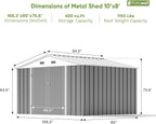 Patiowell 5x3 FT Outdoor Storage Shed Tool Shed with Sloping Roof and Lockable Door Metal Shed