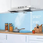 Comfee 30 Under Cabinet Ducted/Ductless Convertible Slim Vent Durable Stainless Steel Kitchen Reusable Filter