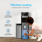 Brio Bottom Loading Water Cooler Dispenser for 5 Gallon Bottles 3 Temperatures with Hot