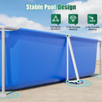 Dateyes 7.2' x 23 Above Ground Swimming Pool for Backyard, Rectangular Metal Frame Pool with PVC Liner, Blue