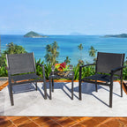 Homall Patio Dining Set 7 Pieces Outdoor Furniture Table and 6 Textilene Chairs Light Grey