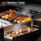 SKOK 4 Burner Gas Grill with Side Burner, 58000 BTU &393 sq.in Cooking Surface, Outdoor Propane Barbecue Grill for Patio & Backyard
