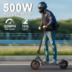 Electric Scooter 350W/500W Powerful Motor 8.5/10 Solid Tires 19/22Mph 28/21/12 Miles Range