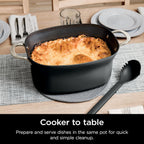 Ninja Slow Cooker 8.5 Quart Multi Cooker with Dutch oven steamer glass lid with integrated spoon