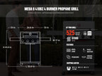 Monument Grills 4 Burner Propane Gas Grill ,Stainless Steel Outdoor Patio Barbecue Grill with Folding Shelves and Flip Rack, Mesa II 410BZ