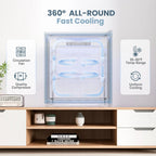 Beverage Refrigerator Cooler-120 Cans Freestanding Mini Fridge Cooler with Glass Door