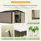 Patiowell 5x3 FT Outdoor Storage Shed Tool Shed with Sloping Roof and Lockable Door Metal Shed