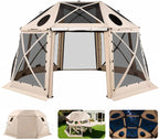 VEVOR 12 * 12ft 6 Sided Pop-up Canopy Shelter Tent with Mesh Windows, Portable Carry Bag