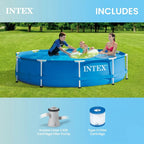 Open Box Intex 10' x 30 Metal Frame Set Swimming Pool w/ Filter Pump
