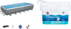 Power Steel 14' x 8'2 x 39.5 Oval Above Ground Pool Set Includes 530gal Filter Pump Ladder