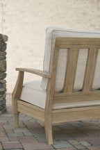 Coastal view outdoor terrace eucalyptus sofa