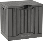 EAST OAK Outdoor Storage Box 60 Gallon Deck Box Indoor and Outdoor Use Waterproof Resin Storage