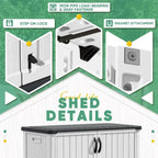 Devoko Outdoor Storage Cabinet 26 Cu Ft with Lockable Doors Horizontal Storage Shed Waterproof
