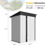 Devoko Outdoor Storage Shed Lockable Metal Garden Shed Steel Anti-Corrosion Storage House