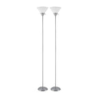 Torchiere Floor Lamp with Adjustable Reading Light and Three Level Dimming for Home Use