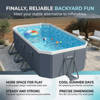 Hyindoor Outdoor Foldable Non-Inflatable Adults and Kids Swimming Pool Titanium Aluminum Support Steel Frame Anti-Slip for Lawn Garden Backyard（116 x 65 x 21）
