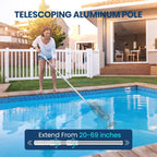 2025 Upgraded Handheld Pool Vacuum Cleaner for Above Ground & Inground Pools - Cordless Pool Cleaner w/18.5GPM Suction, Telescoping Pole(20-69in), 2 Brush Heads - Ideal for Spas & Hot Tubs