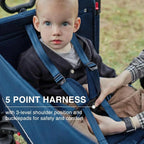 EVER ADVANCED Side-unzip Wagon Stroller for 2 Kids Push Pull Stroller with Adjustable Handle