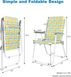 VINGLI Patio Lawn Webbed Folding Chairs Set of 2 Outdoor Beach Portable Lawn Chair