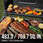 Expert Grill Charcoal Grill, 24 Inch Heavy Duty Charcoal Grill with Wheels, Black