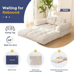 Folding Sofa Bed L-Shaped Convertible Sofa Bed with Armrests and Pillows