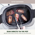 8-in-1 Programmable 6QT Electric Slow Cooker with Dishwasher-Safe Lid and Removable Base