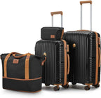 5-piece PP hardshell lightweight travel carry-on luggage set with dual spinner wheels