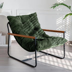MAXYOYO Modern Accent Chair Comfy Living Room Chair with Metal Frame Wooden Armrest
