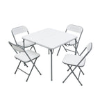 Mainstays 5-Piece 34 Square Centerfold Folding Card Table and 4 Folding Chairs Set, White