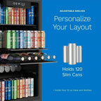 hOmeLabs Beverage Refrigerator and Cooler Mini Fridge with Glass Door for Soda Beer or Wine