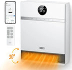 Smart wall-mounted heater for indoor use with adjustable thermostat and remote control