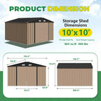 Devoko Outdoor Storage Shed Lockable Metal Garden Shed Steel Anti-Corrosion Storage House