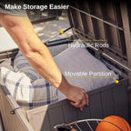 EAST OAK Outdoor Storage Box 60 Gallon Deck Box Indoor and Outdoor Use Waterproof Resin Storage