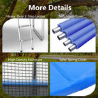 AOTOB 8FT 10FT 12FT 14 FT 15FT Trampoline with Safety Enclosure Net Outdoor Trampoline