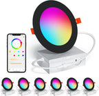 Smart Recessed Lighting 4 RGBCW Color Changing 12W LED Downlight with Junction Box