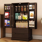 Gizoon Kitchen Pantry Cabinet with Drawers Freestanding Bathroom Storage Cabinet with Doors and Shelves, 47 Inch Small Pantry Cabinet