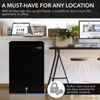 Whynter CUF-112SS Mini, Energy Star Rated Small Upright Freezer with Lock, Stainless Steel -1.1 Cubic Feet