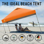 10x10 Pop-Up Awning One-Click Installation Beach Tent Outdoor Sunshade Silver Coated Top