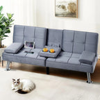 FLEXISPOT XCT3 Futon Sofa Bed with USB Charging Port Convertible Sleeper Couch