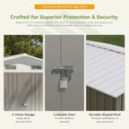 Patiowell 5x3 FT Outdoor Storage Shed Tool Shed with Sloping Roof and Lockable Door Metal Shed