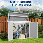 Amopatio 41 Cu Ft Horizontal Outdoor Storage Shed Resin Trash Can Storage Resin Shed Garden Tools