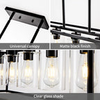 Modern Rustic Matte Black Chandelier